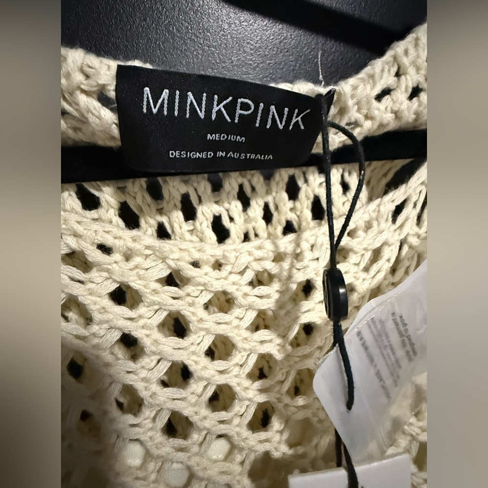 MINKPINK swim cover up Balmy Crochet Knit Mini Dress - Picture 2 of 9